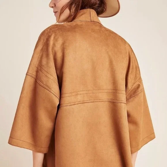 Anthropologie Scarlett Sueded Kimono Jacket NWT Bronze Brown - Picture 3 of 11